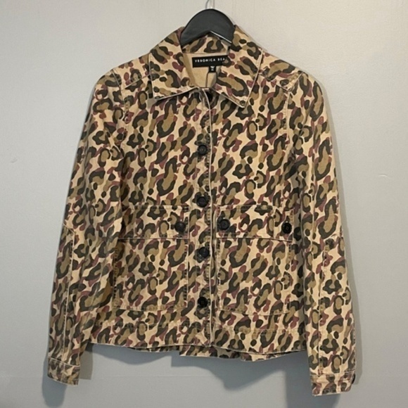 New Veronica Beard Mercer Leopard Washed Cotton Jacket XS $395 - Picture 4 of 8